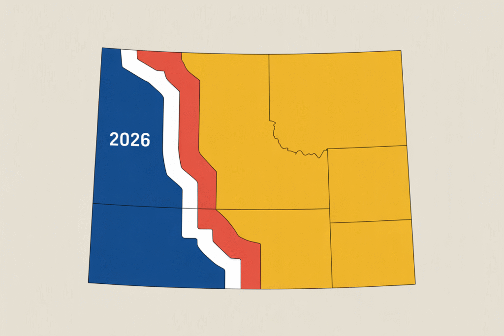 Map of Wyoming illustrating the 2026 governor election.