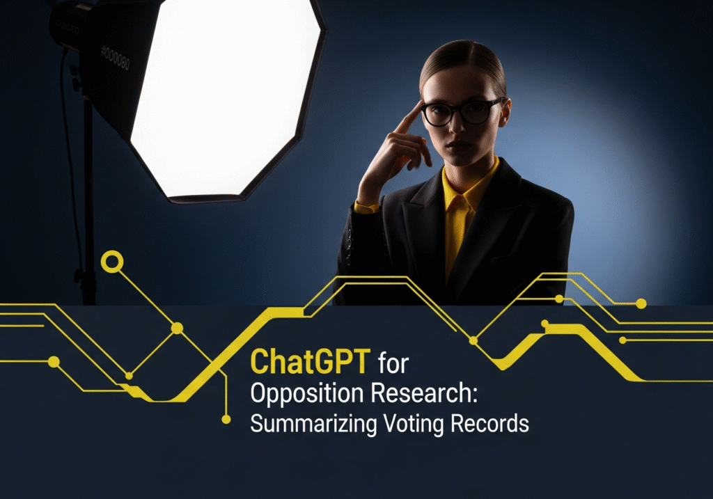 Dashboard showing ChatGPT analyzing legislative voting records for a Democratic campaign