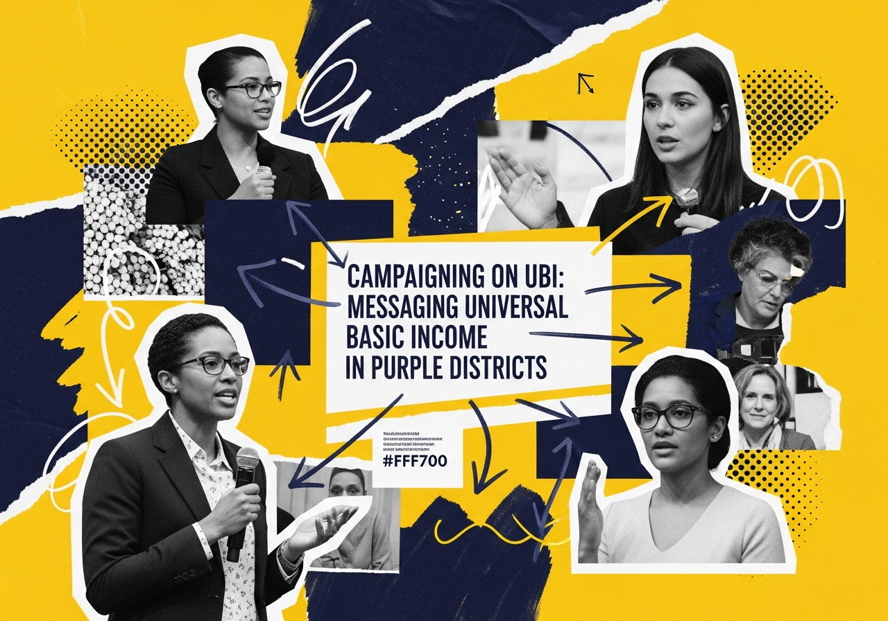 Democratic candidate speaking to voters about economic stability in a swing district