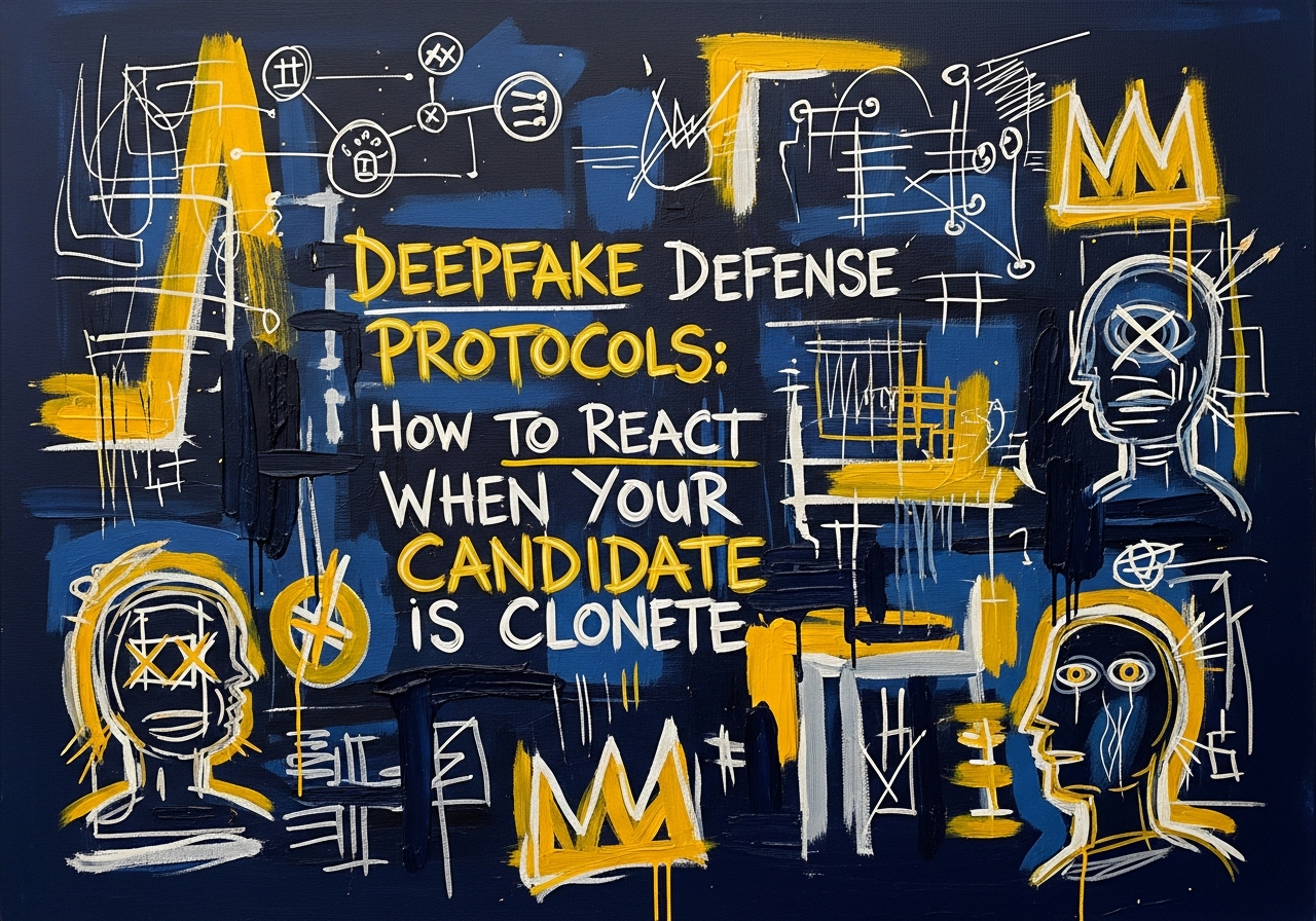 Democratic campaign staff analyzing deepfake data on multiple screens