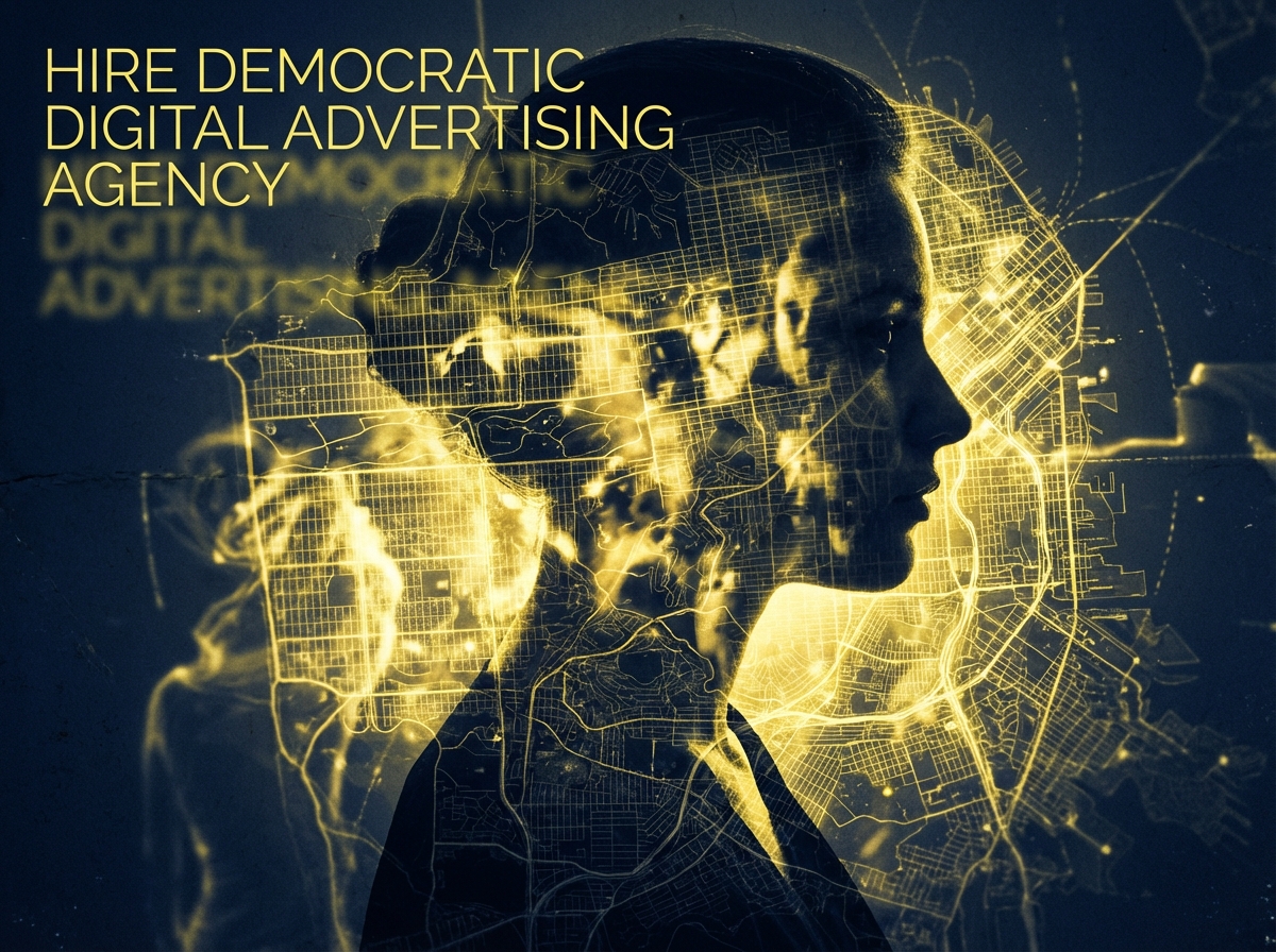 Consultants reviewing voter file data on a screen for a Democratic campaign