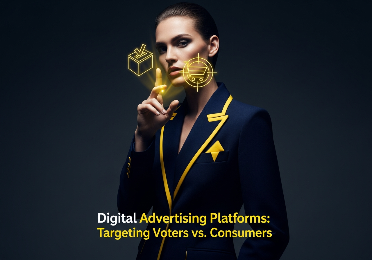 Comparison of Digital Advertising Platforms Targeting Voters vs Consumers on a dashboard