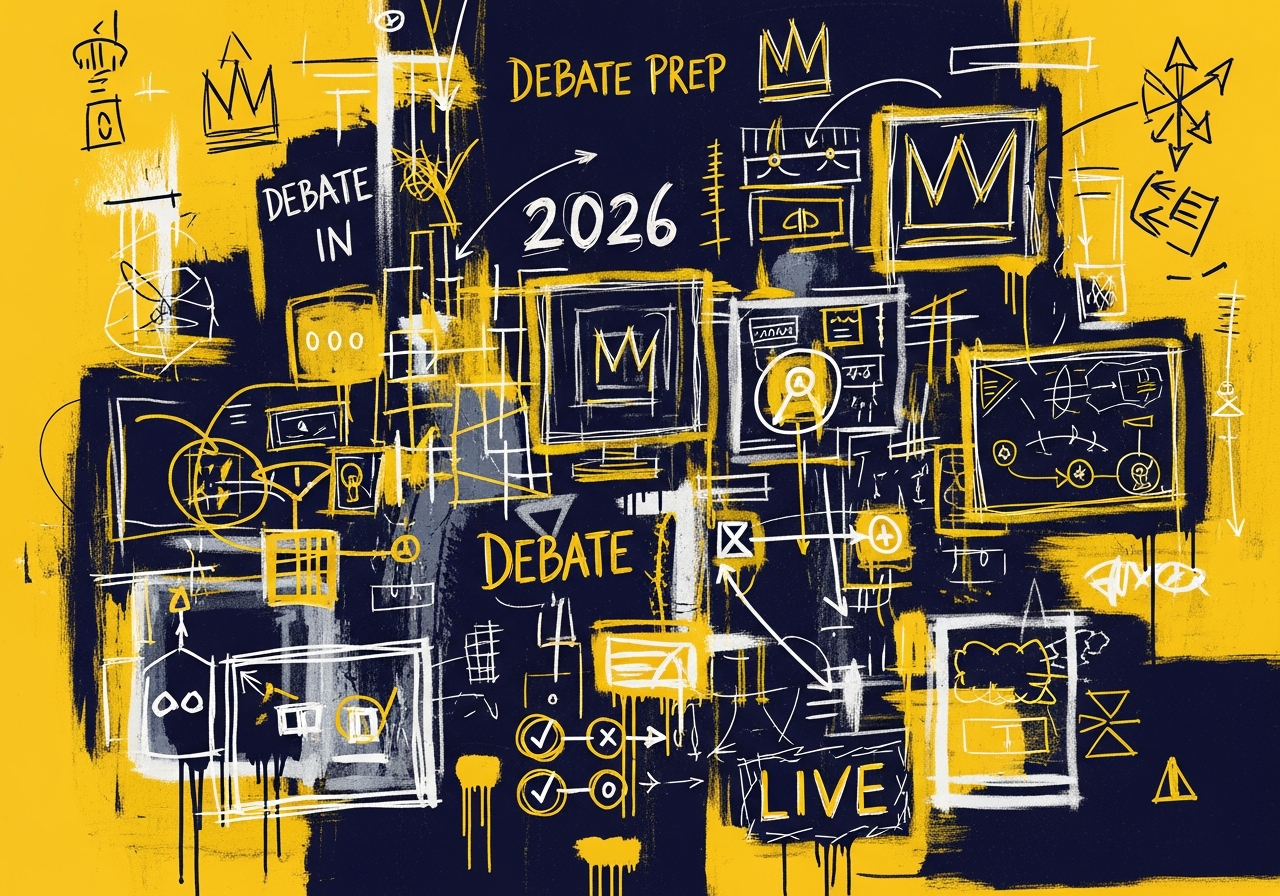 Democratic campaign war room staff monitoring screens during debate prep in 2026 using digital rapid response teams live