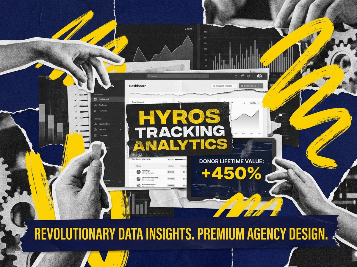 Grungy Dashboard view of Hyros tracking software showing donor LTV graphs