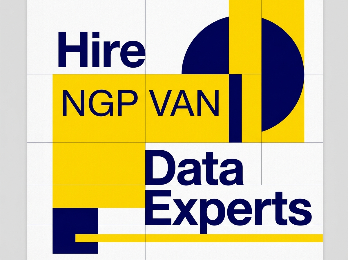 Political campaign staff analyzing voter data on NGP VAN interface