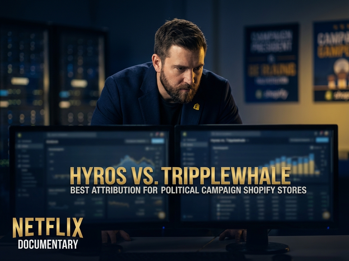 Comparison of Hyros and TripleWhale analytics dashboards for political campaign merchandise stores