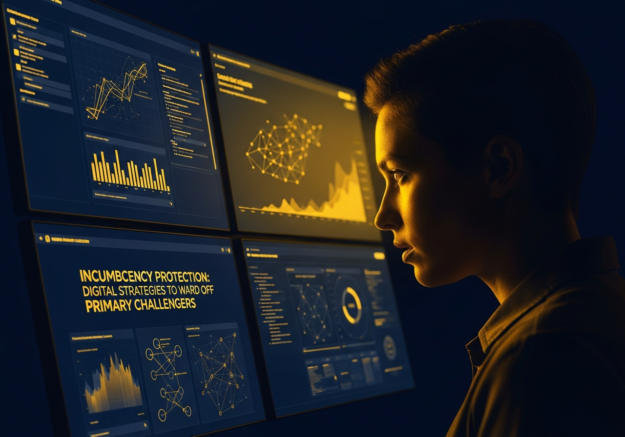 Democratic incumbent using tablet for digital strategy analysis