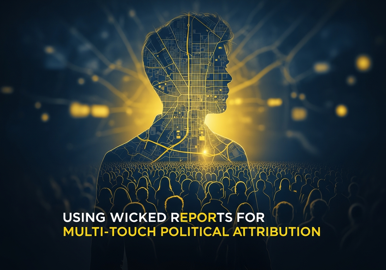 Dashboard showing multi-touch attribution data for a democratic political campaign