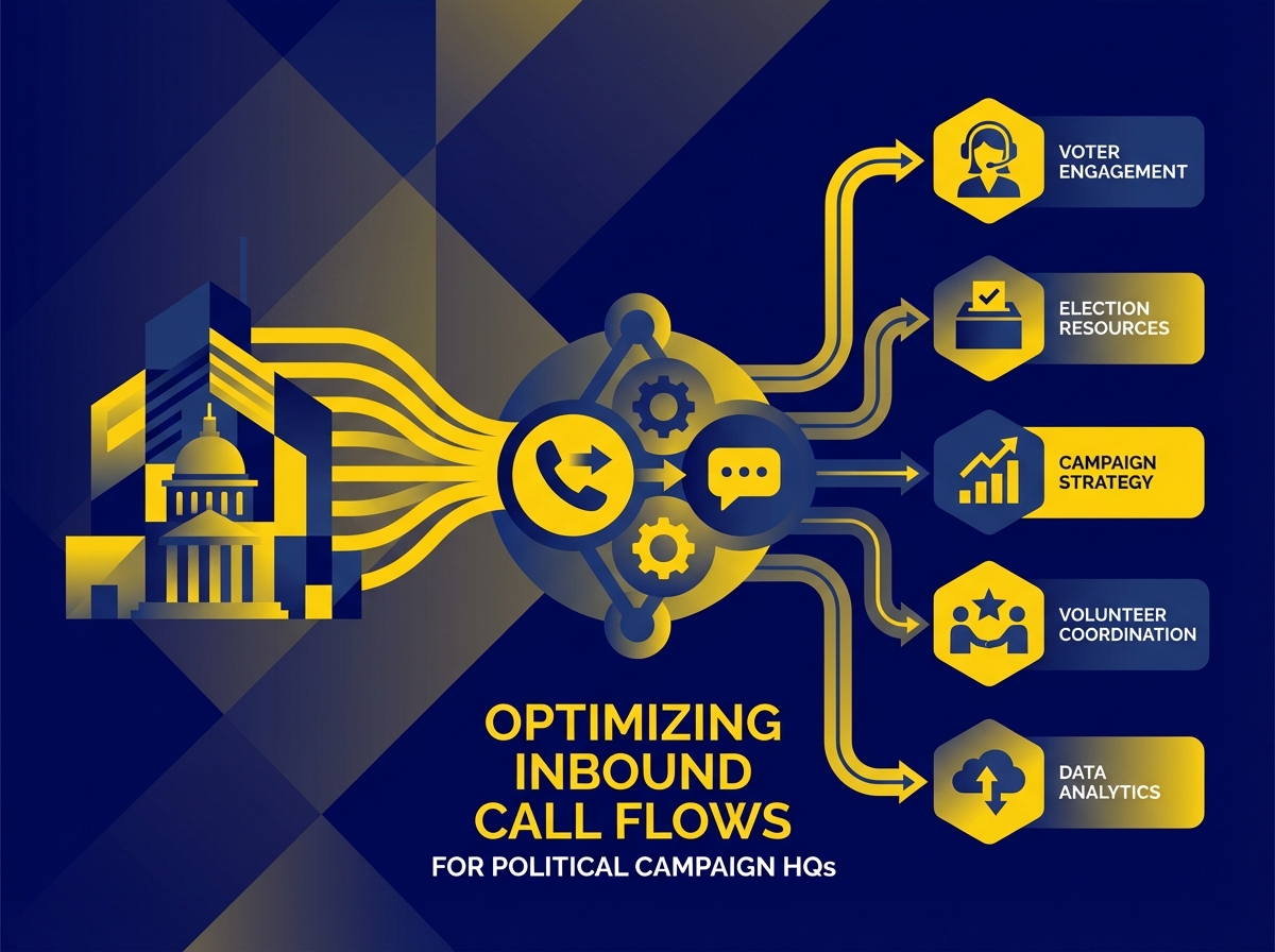 Campaign volunteers managing inbound call flows on laptops and mobile devices