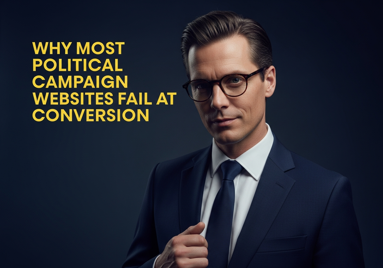 Graph showing political website conversion rates dropping due to poor user experience