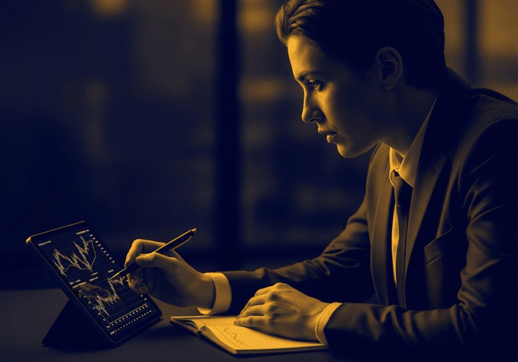 Democratic candidate reviewing fundraising strategy high dollar vs small dollar models on tablet