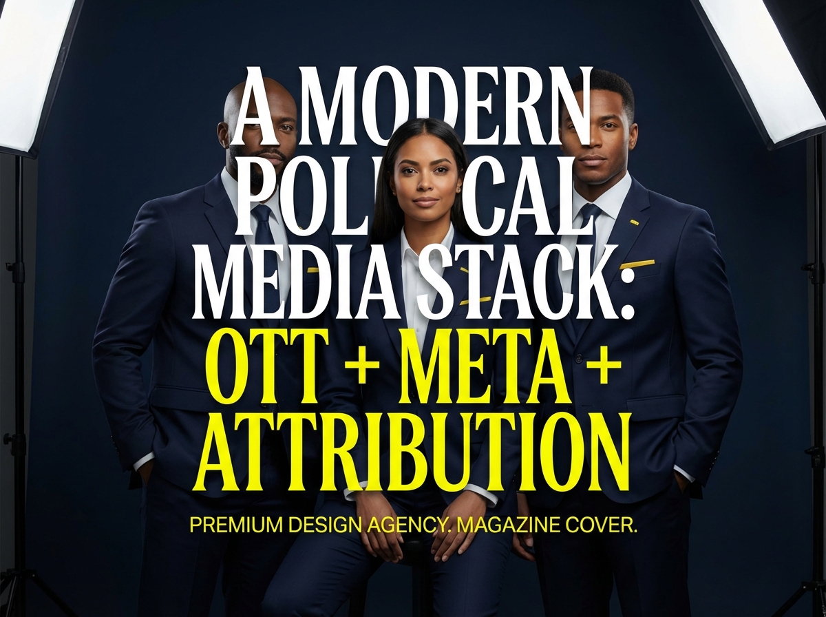 Modern Political Media Stack graph showing OTT Meta and Attribution flow