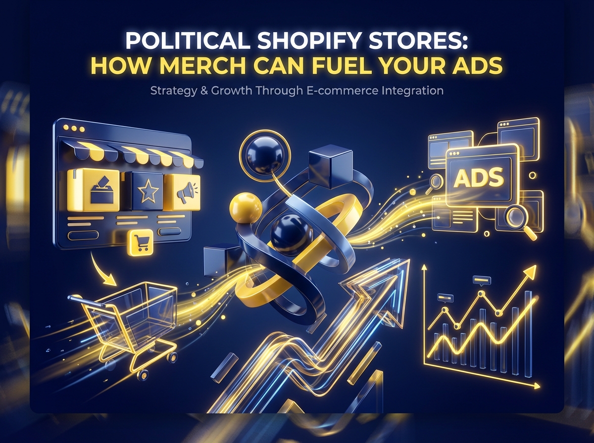 Dashboard showing political shopify store analytics and voter data segmentation