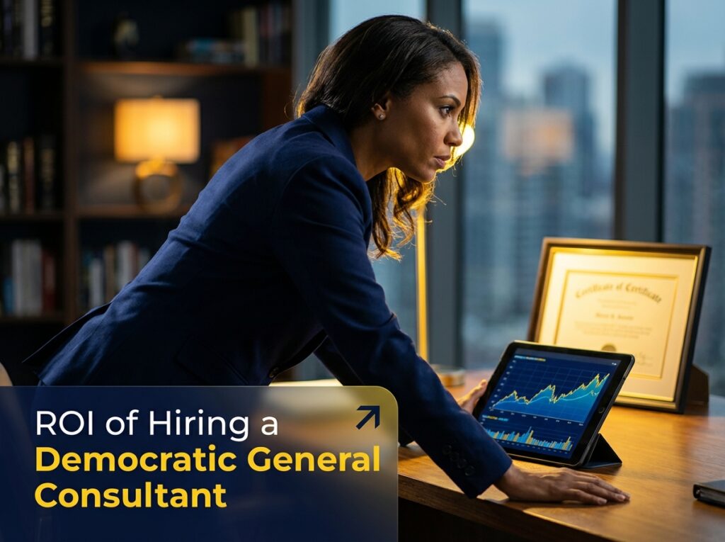 Graph showing ROI of Hiring a Democratic General Consultant compared to ad spend