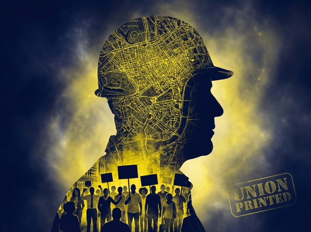 Stacks of union-printed political direct mail services ready for distribution