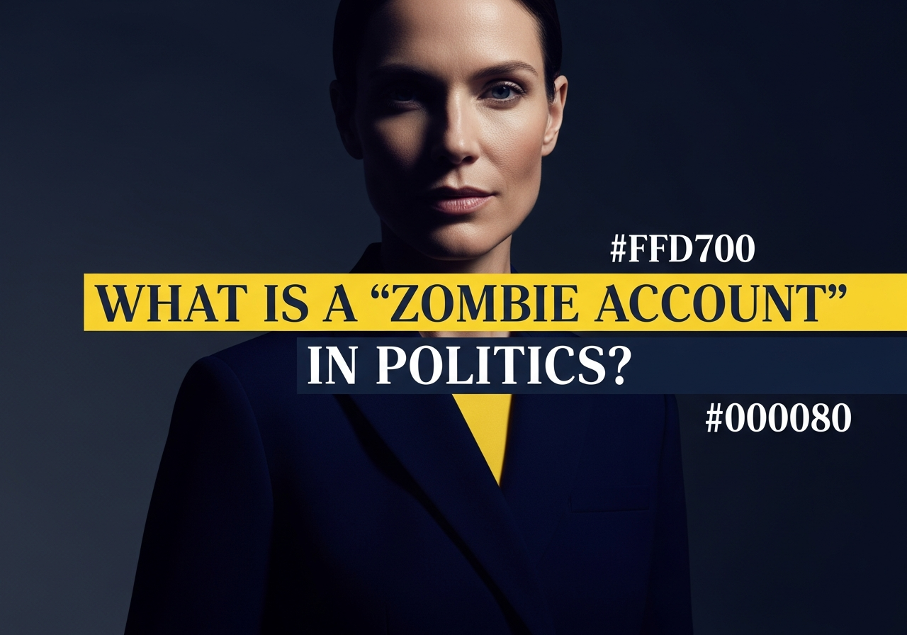 Illustration of a locked campaign finance chest representing a zombie account in politics