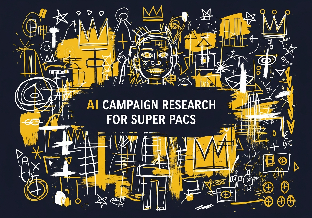AI Campaign Research for Super PACs analyzing voter data maps