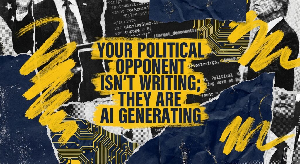Your Political Opponent Isn't Writing; They Are AI Generating campaign strategy concept