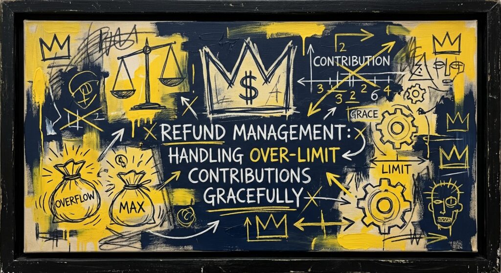 Political campaign treasurer reviewing FEC compliance data for refund management