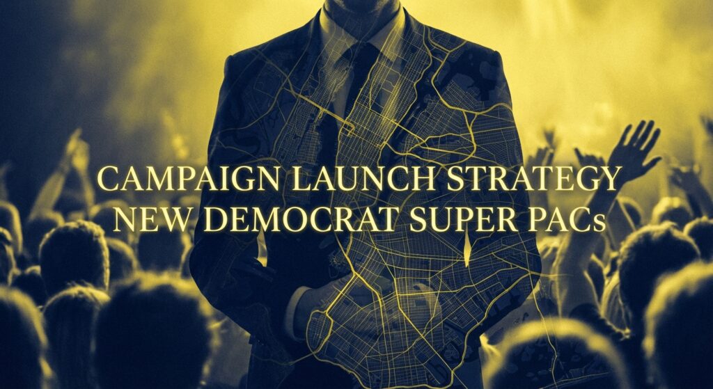 Democratic Super PAC campaign launch strategy meeting with data analysts