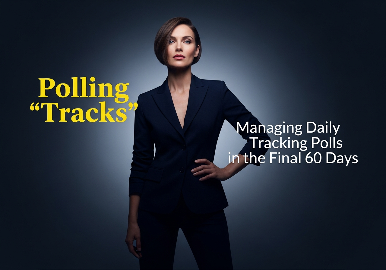 Democratic campaign manager reviewing daily polling tracks and data visualization