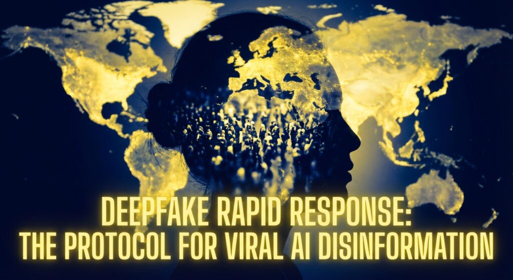 Democratic campaign staff analyzing deepfake data on multiple screens