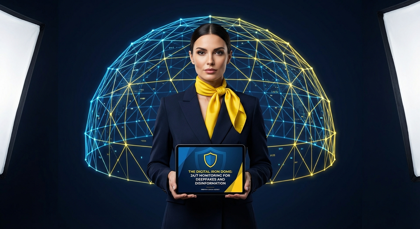 The Digital Iron Dome 24/7 Monitoring for Deepfakes and Disinformation interface screen