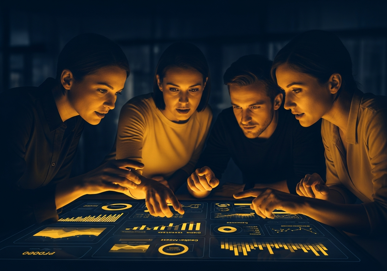 Campaign team analyzing digital strategy data for political nonprofits