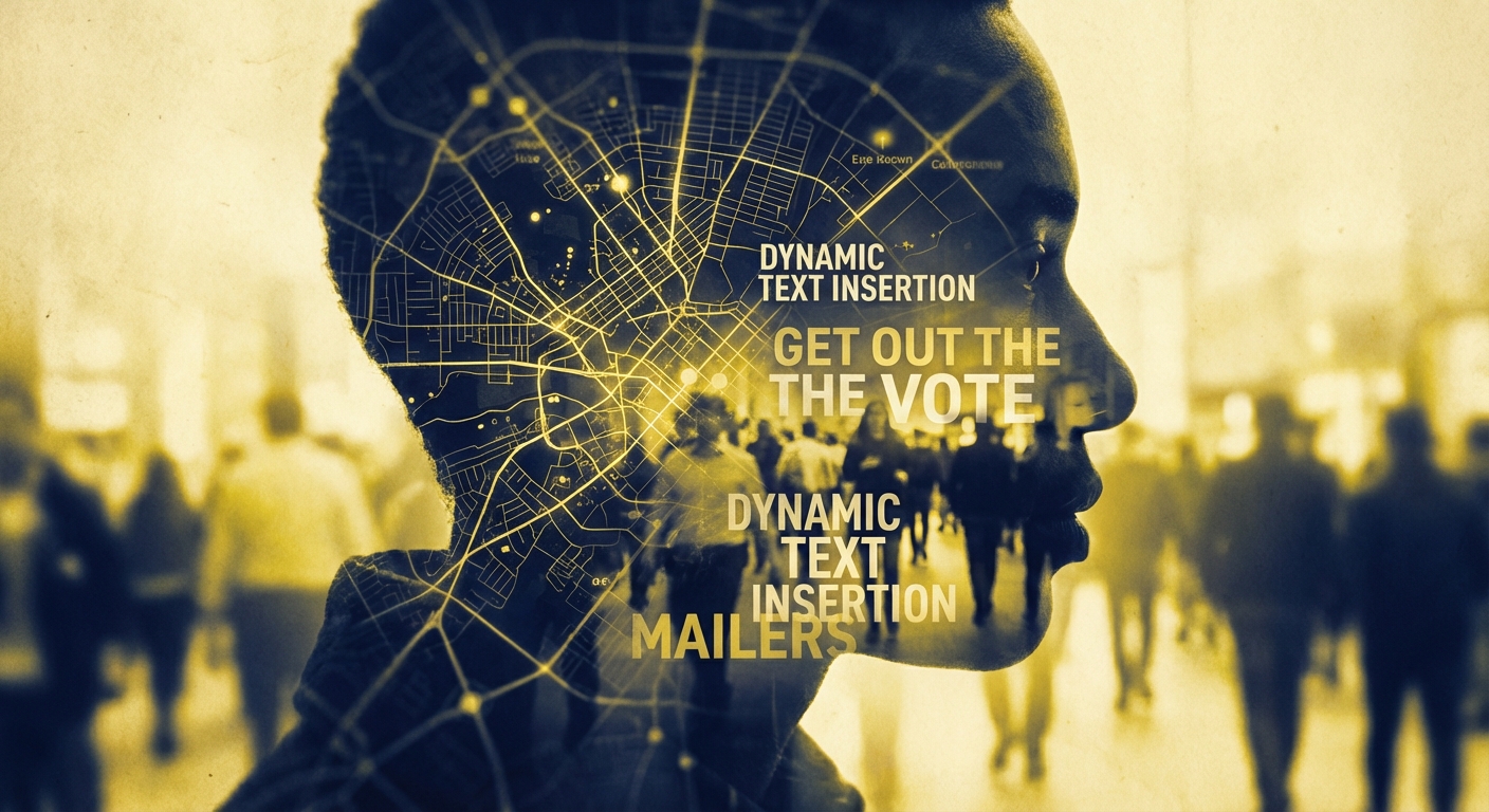 Union printed GOTV mailer with dynamic text insertion showing specific polling place