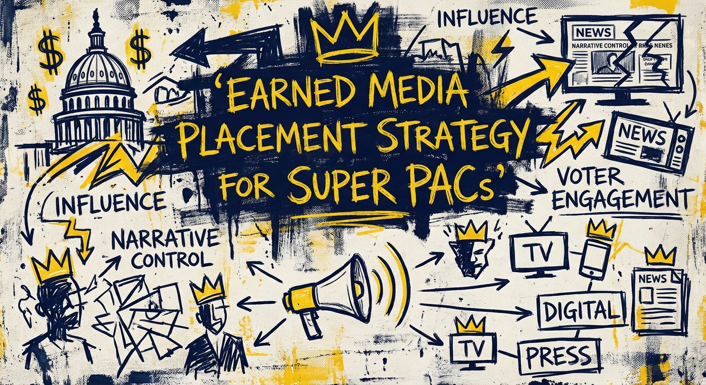 Earned Media Placement Strategy For Super PACs showing press microphones