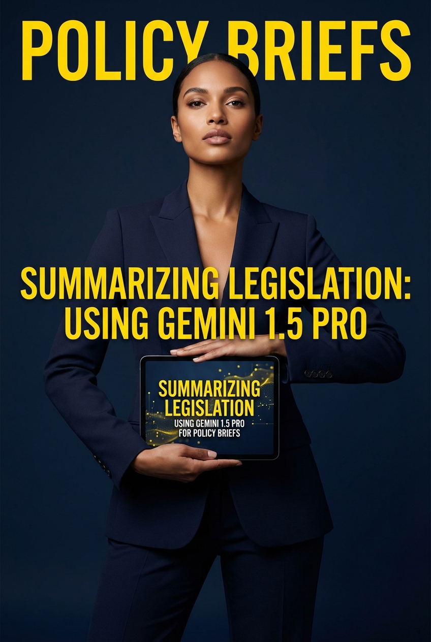Democratic campaign staffer using Gemini 1.5 Pro to summarize legislation on a laptop
