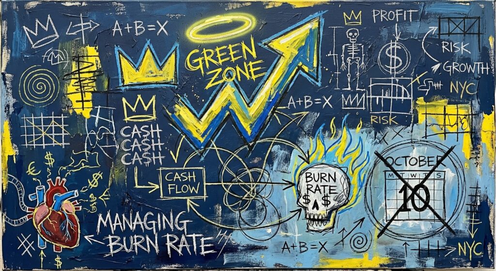 Democratic campaign finance team analyzing burn rate charts in October