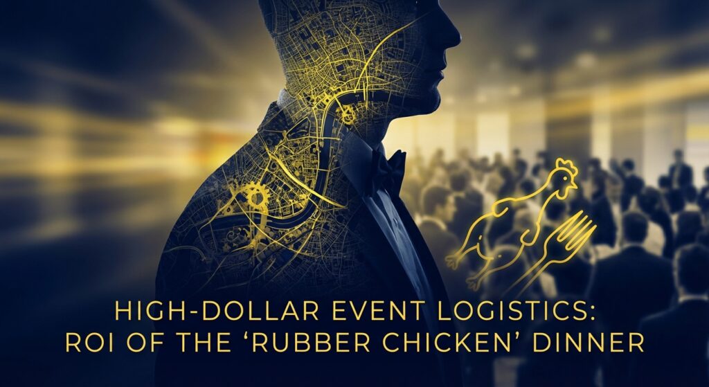 Democratic candidate speaking at a high-dollar fundraising dinner