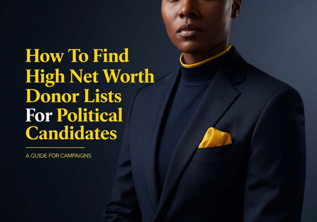 Candidate reviewing high net worth donor lists for political campaign call time