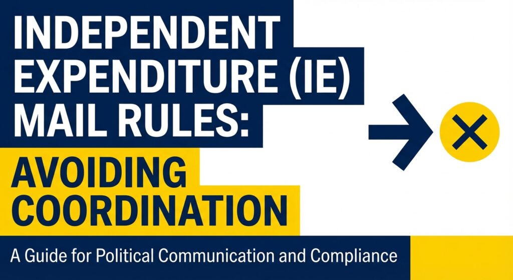 Independent Expenditure Mail Rules Avoiding Coordination diagram showing firewall between candidate and super pac