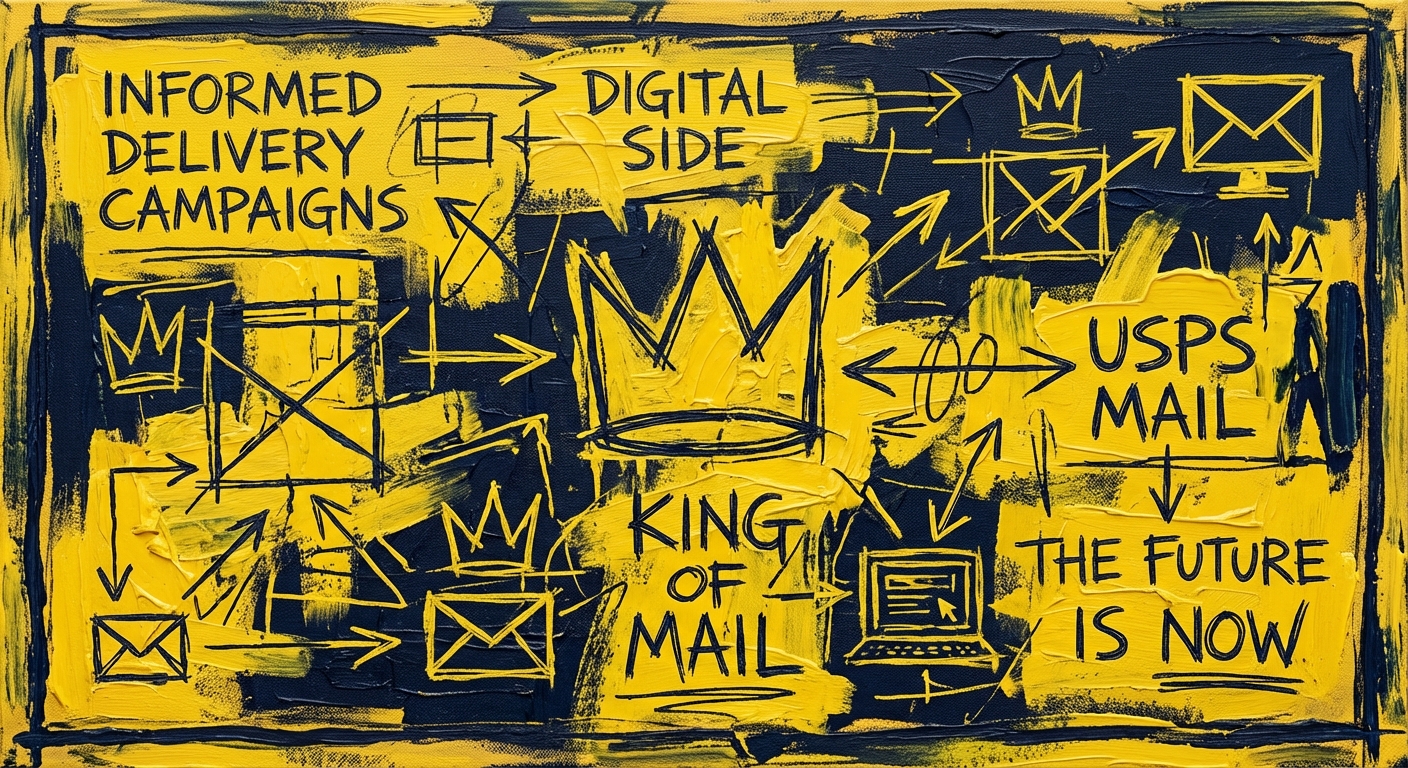 USPS Informed Delivery mobile interface showing a Democratic political campaign ride-along image.