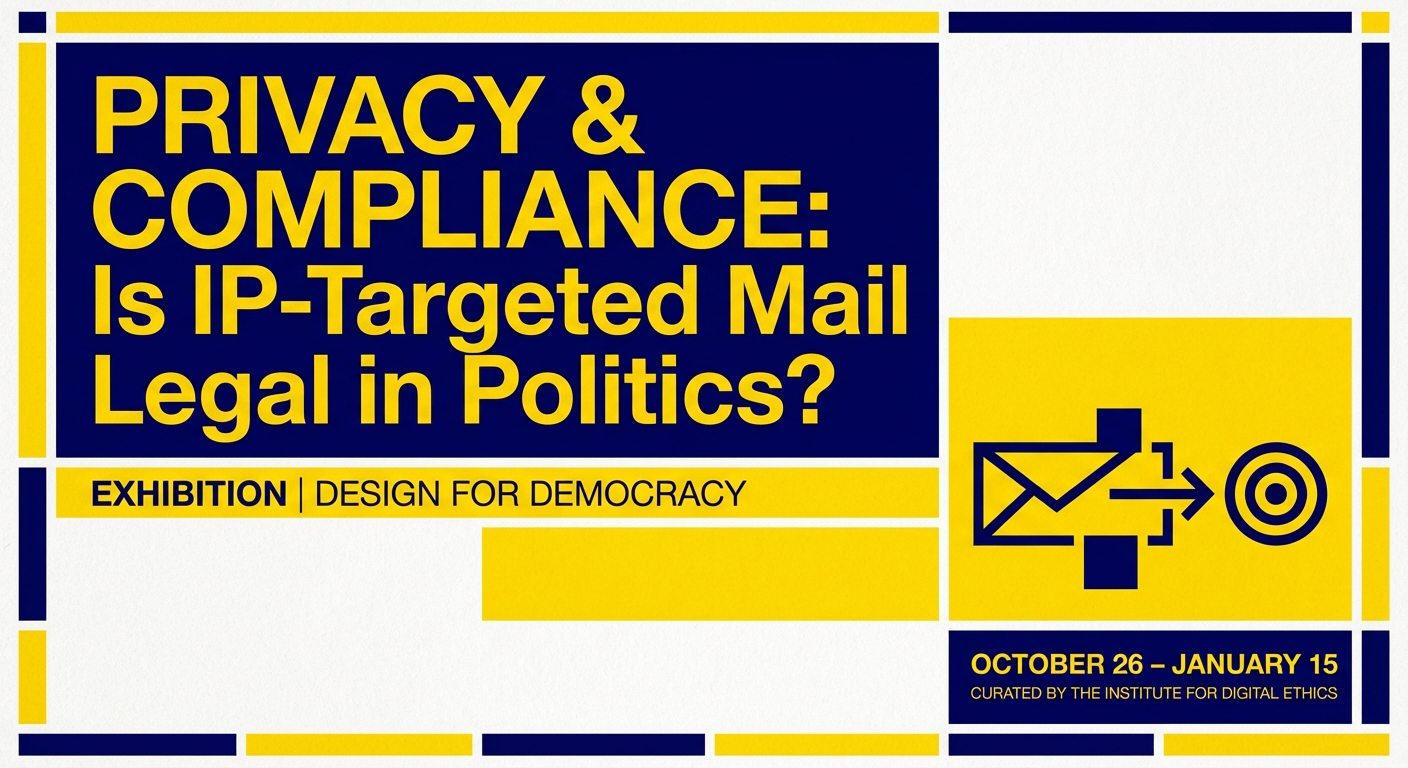 A digital map overlaying voter file data onto a neighborhood for political IP targeting.