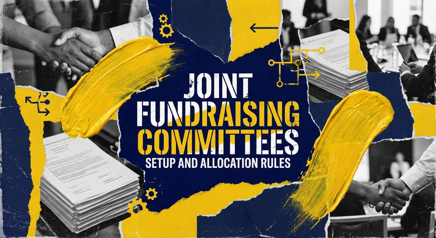 Diagram showing money flow in Joint Fundraising Committees JFCs setup and allocation rules