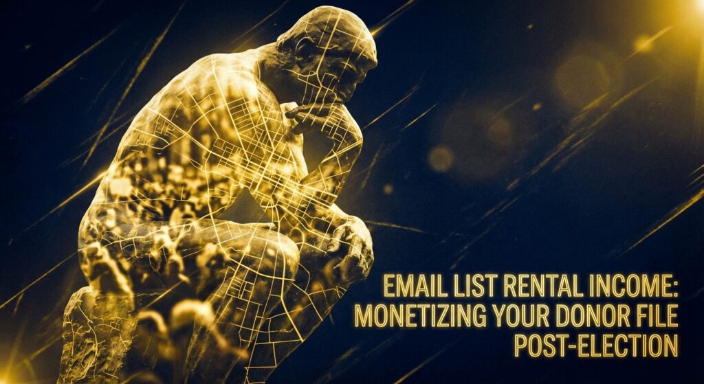 Democratic campaign staff analyzing donor data on a tablet