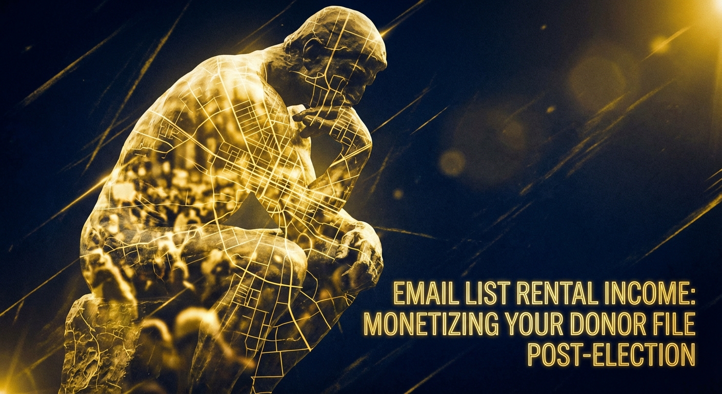 Democratic campaign staff analyzing donor data on a tablet