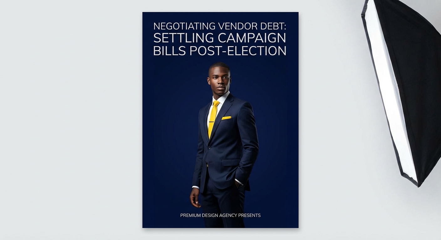 Democratic campaign manager reviewing vendor invoices and compliance software