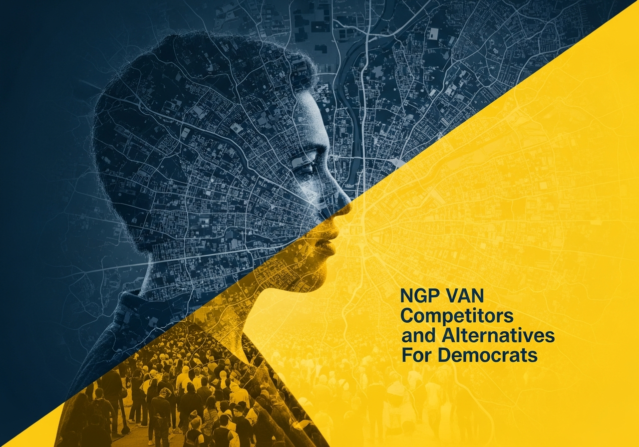 Chart comparing NGP VAN competitors and alternatives for Democrats including NationBuilder and CallHub