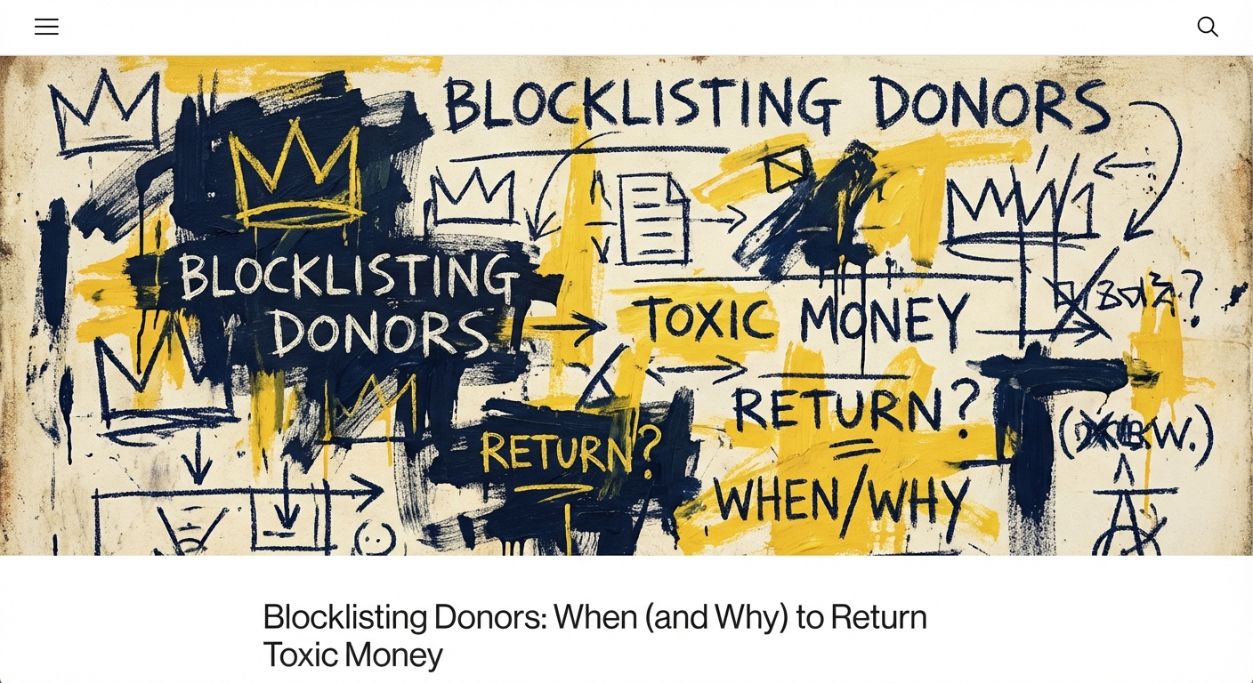 Campaign finance team reviewing donor blocklist on computer screens