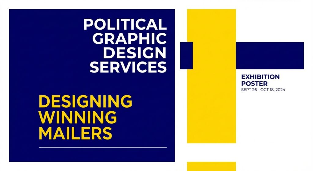 Democratic political mailer design strategy showing union bug and high contrast layout