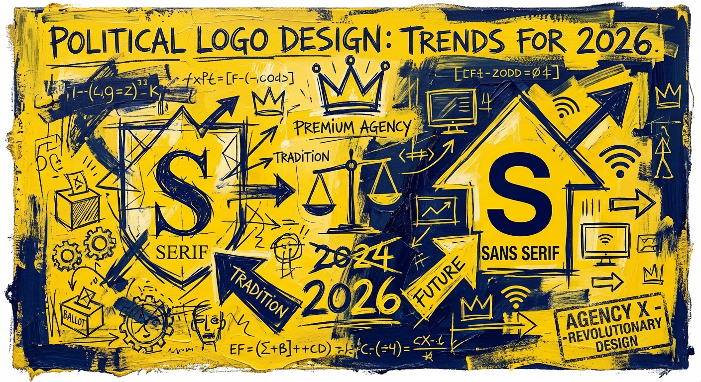 Comparison of serif and sans serif political logos for 2026 democratic campaigns