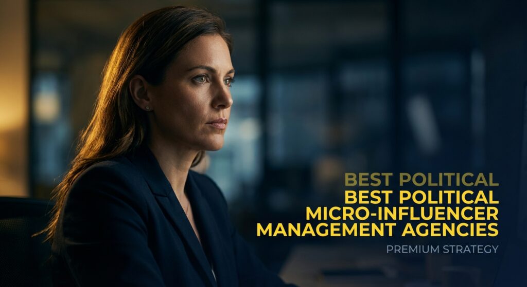 Diverse group of micro-influencers creating political content on smartphones