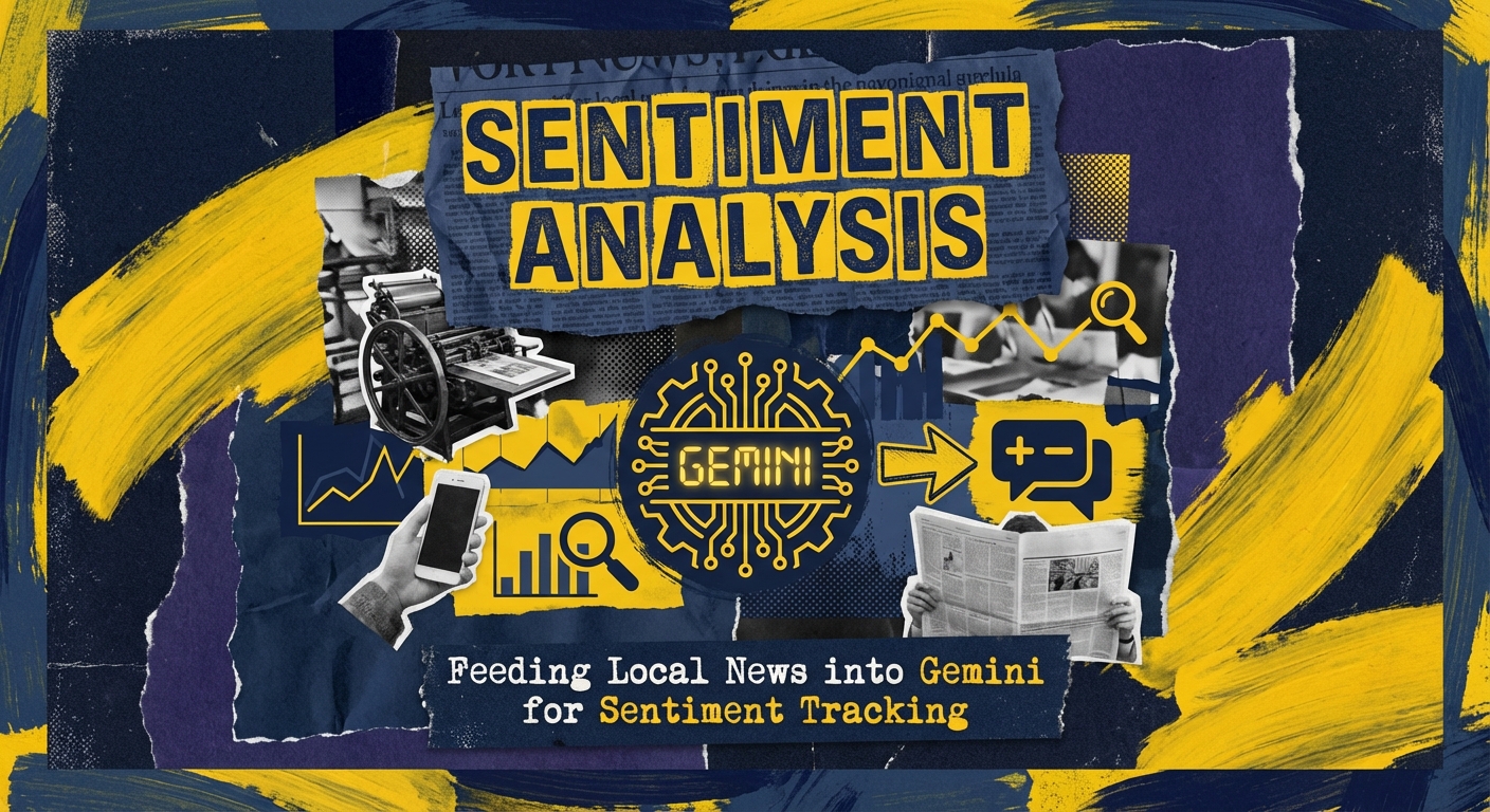 Dashboard showing sentiment analysis of local news feeds for a democratic political campaign