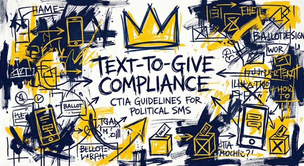 Smartphone displaying a compliant political donation text message with opt-out instructions