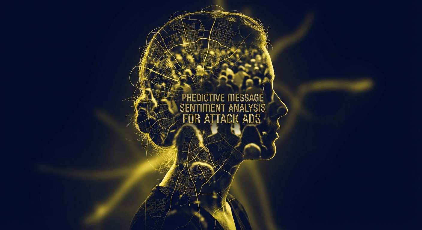 Graph showing predictive message sentiment analysis for attack ads on a digital dashboard