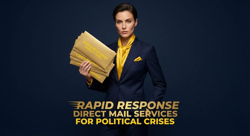 Stacks of rapid response political direct mail ready for distribution